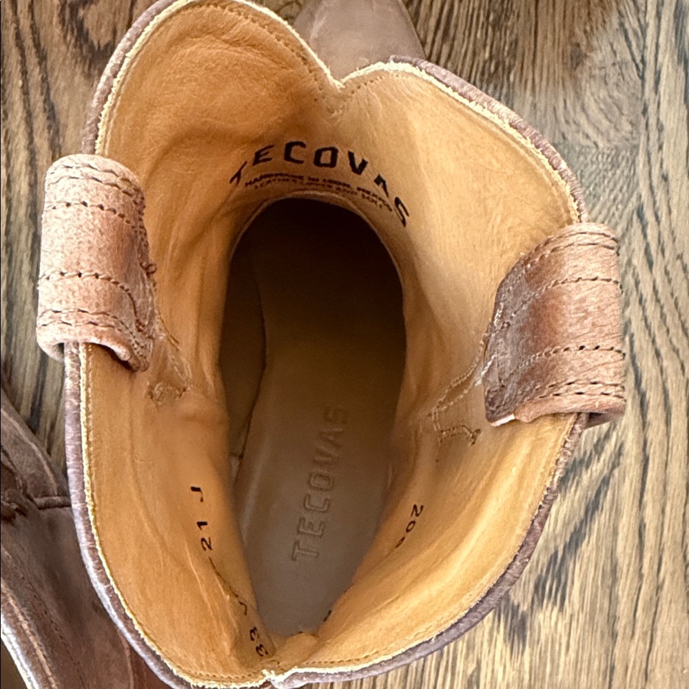Tecovas The Penny Brown Leather Western Booties - Picture 2 of 7